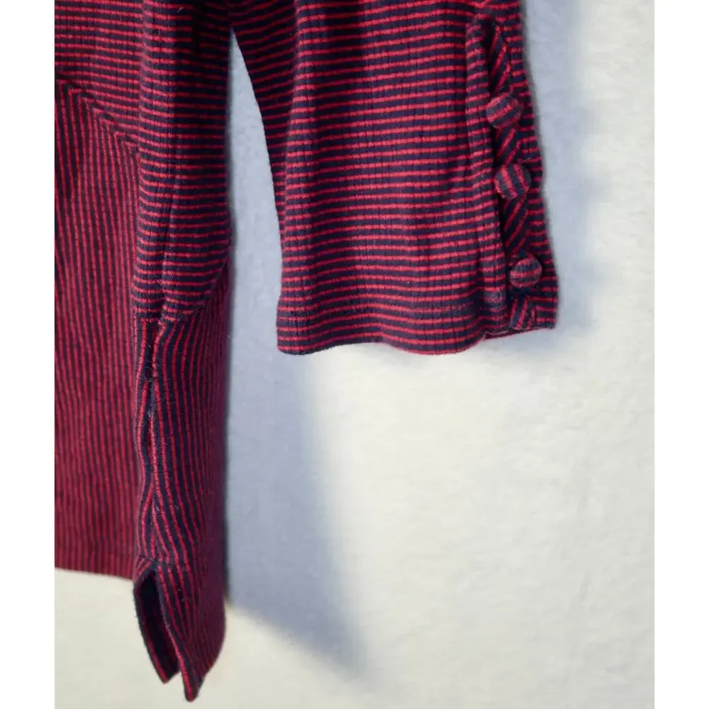 Free People We the Free Burgundy Striped Turtleneck Small